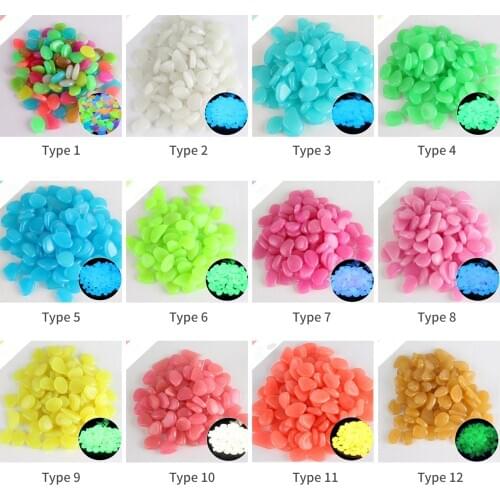 1kg Garden Decor Luminous Stones Glow In Dark Decorative Pebbles Outdoor Fish Tank Decoration Pebble Rocks Aquarium Mix Color