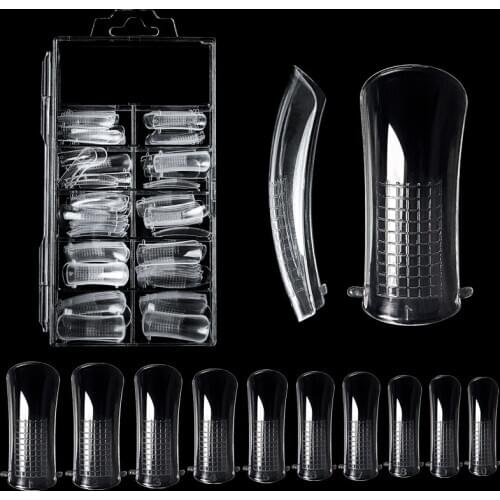 1 Box Quick Building Nail Mold Tips Nail Dual Forms Finger Extension Nail Art UV Extend Gel Nail Extension Tool