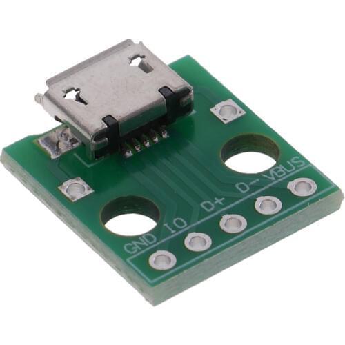 10Pcs MICRO USB to DIP Adapter 5Pin Female Connector PCB Converter Board