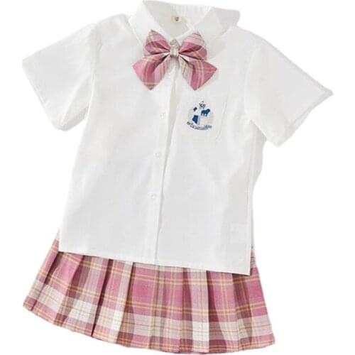 New Summer Children Girls Lattice Clothing Kids Cotton Bow Tie Shirt Skirt 2Pcs/sets Infant Casual Clothes Toddler Sportswear