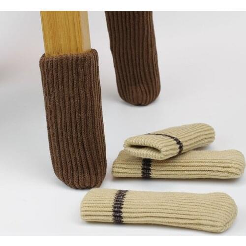 4pcs/set Chair Table Foot socks Chair Leg Covers Floor Protectors Non-Slip Knitting Socks For Furniture Home Decor Foot Cover