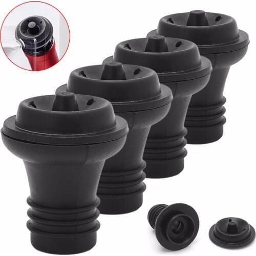 4 Pcs Rubber Vacuum Suction Bottle Stopper Vacuum Wine Pump Preserver Stoppers