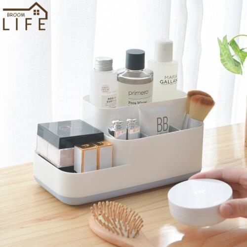 5 Grids Bathroom Cosmetic Storage Case Plastic Kitchen Spice Rack Make Up Brush Stand Stationery Storage Household Accessories