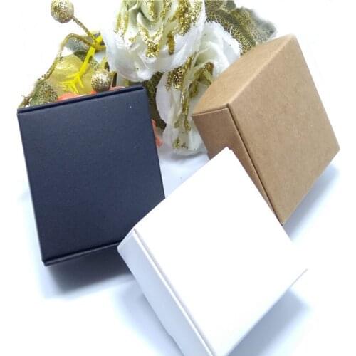 50pcs New DIY Kraft Paper/Black/white Gift Box For Wedding Favors Birthday Party Candy Cookies Christmas party gift ideas Boxes