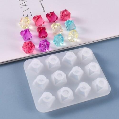 97QE Crystal Epoxy Resin Mold Section Arc Diamond Beads Silicone Mould DIY Craft Tool
