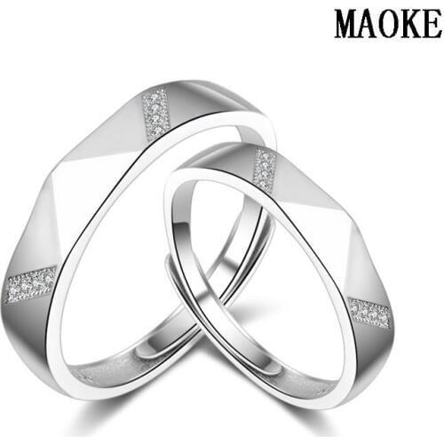 Promotions S925 Three-dimensional Zircon Couples Ring Simple Opening Ring Fashion Jewelry for Womens Fashion Gifts