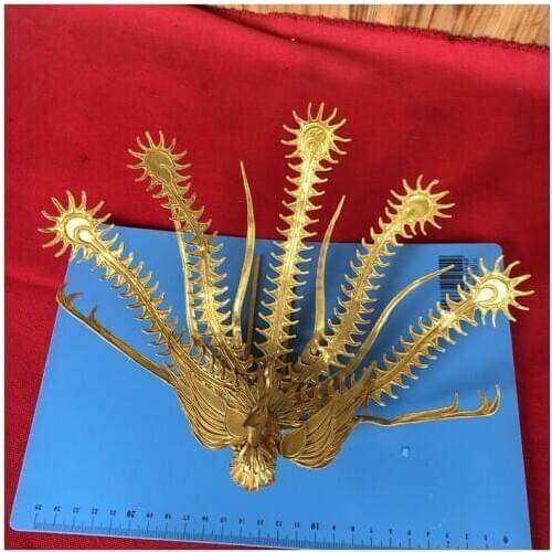 Hanfu Hair Accessory Traditional Wire Inlay Artwork Handmade Miao Silver Phoenix Hair Tiara for Chinese Empress or Queen