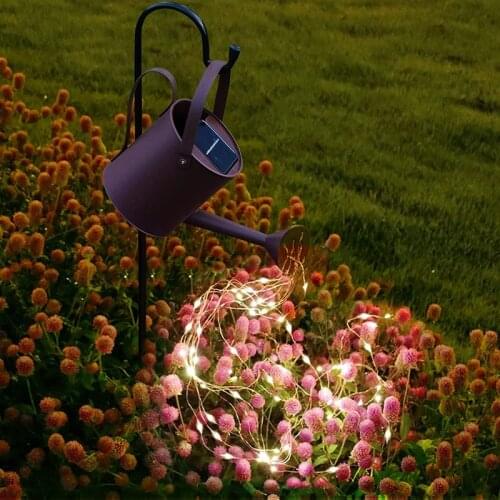 Solar Watering Can With Light Chain Outside Garden Lights For Garden Watering Can Lights Decoration