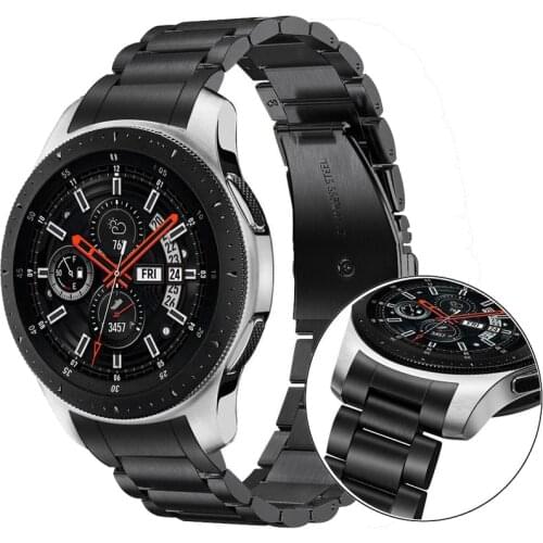 Galaxy Watch 46mm Strap for Samsung Gear S3 Frontier Band No Gap Design Stainless Steel Metal Business Gear S3 Classic Bracelet