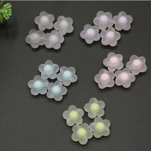 15pcs/Lot 17mm Acrylic Spaced Beads Transparent Flower Shape Beads For Jewelry Making DIY Necklace Accessories