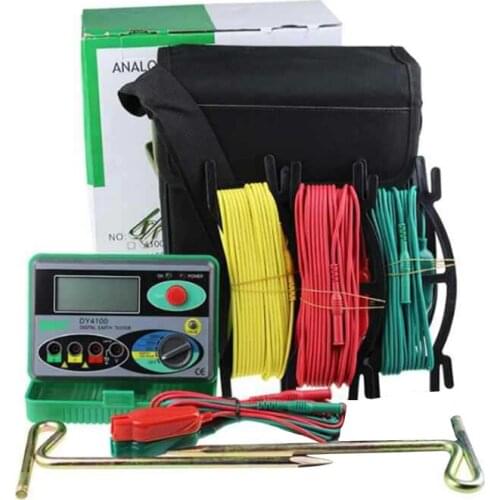 DY4100 Digital Earth Ground Resistance Meter Tester 0-2000Ω Megohmmeter