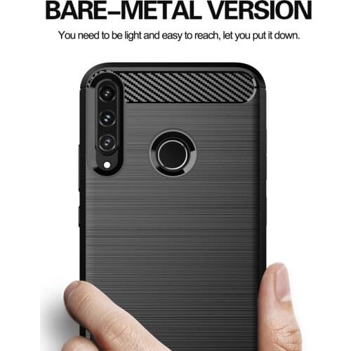 For Huawei P40 Lite E Case Silicone Brushed Carbon Fiber Back Cover For Huawei P40 Pro Plus Case P40 Lite E Y7p Honor 9c Cover