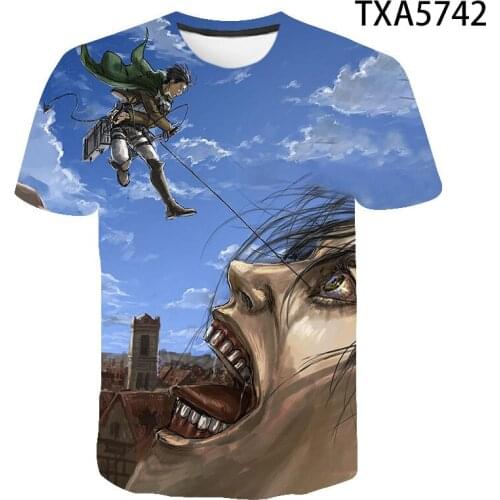 Boy Girl Kids 3D Printed T Shirts Movie Attack On Titan Short Sleeve Men Women Children Casual Streetwear Cool Tops Tee