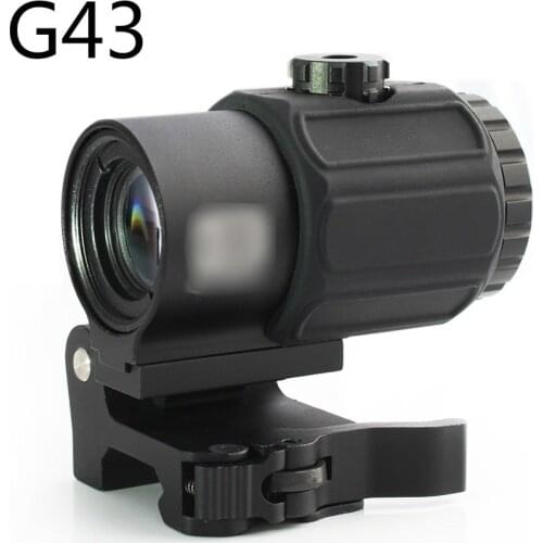 G43 3x Tactical Magnifier Scope Sight with Switch To Side STS QD Mount Fit for 20mm Rail Rifle Gun Bomb Model Sight Accessories