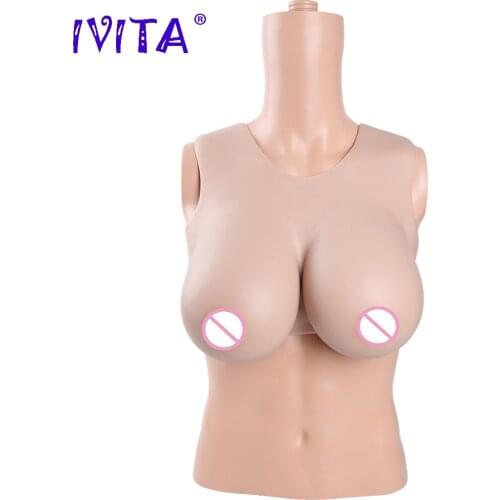 IVITA Artificial Realistic Silicone Fake Breasts Crossdressing Boobs For Crossdresser Transgender Drag Queen Shemale Cosplay