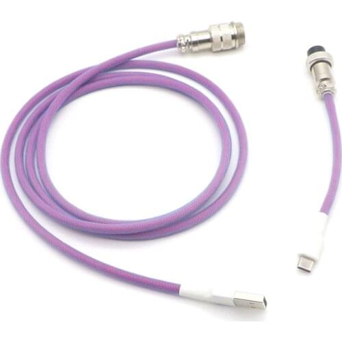 Custom double sleeved USB to Type-c cable for Mechanical Keyboard With GX16 Aviator