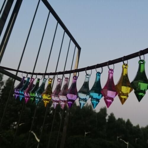 Camal 20Pcs/lot 18*46mm Hanging Pendant Diamond Drop Chandelier Acrylic Crystal Bead Home DIY Wedding Party Craft Decoration DIY