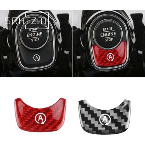 Carbon Fiber For Mercedes Benz A B Cla Glb Gla Class Amg W177 W247 C118 W118 X247 H247 Car Engine Start Stop Button Cover Sticke