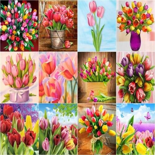 GATYZTORY 60x75cm Frame Painting By Numbers Lily For Adult Kids Gift Kits Home Decor Flower Drawing On Canvas Handpainted Art