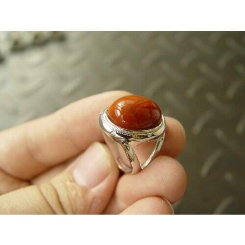 Free shipping 00637 Natural Grade A South Red Oval Cabochon Ring