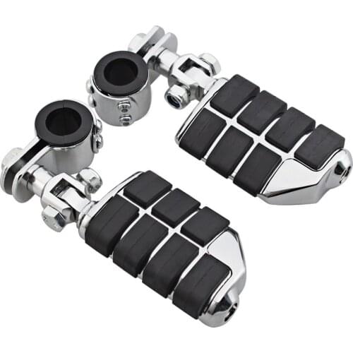 Motorcycle Highway Foot Pegs 25mm - 35mm Engine Guard Footrest Clamp Mount Pedals For Harley Honda GoldWing GL1500 GL1100