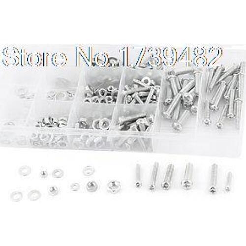 330 Pcs M3 M4 M5 M6 Metal Screw Bolt Nut Spacer Assorted Set Kit