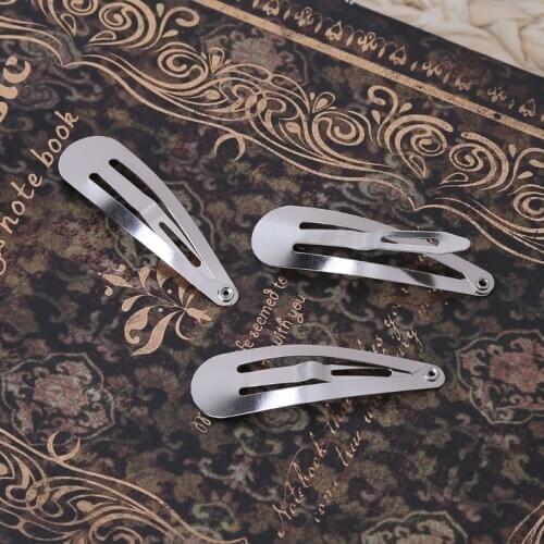 2021 New 50pcs Silver Tone Snap Hair Clips Craft Bow Headwear Decoration DIY 4/5/6cm