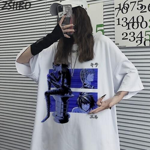 Novelty Death Note Shinigami Ryuk Unisex Anime Females T shirt Cool Short Sleeve Japanese Manga Light Yagami L T-shirt Casual