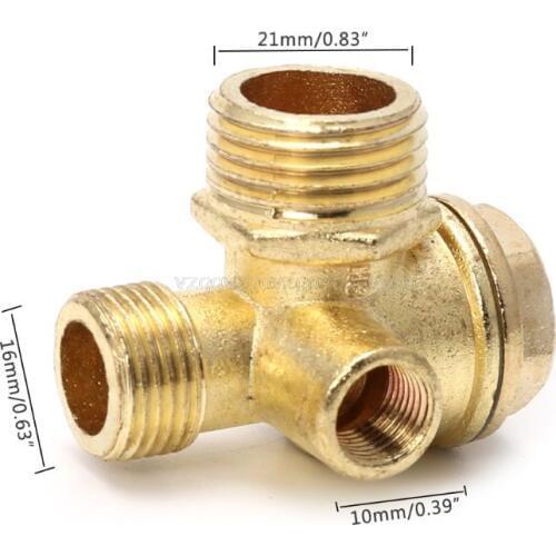 3-port Zinc Alloy Air Compressor Check Valve Central Pneumatic Valves Thread 90 Degree D18 dropship