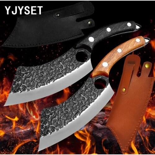 Meat Cleaver Hunting Knife Handmade Forged Boning Knife Serbian Chef Knife Stainless Steel Kitchen Knife Butcher Fish Knife Tool