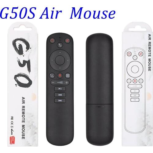 G50S Fly Air Mouse Google Voice IR learning Microphone Gyroscope remote control 2.4G Wireless G50 for X96 mini X96 MAX T95 H96