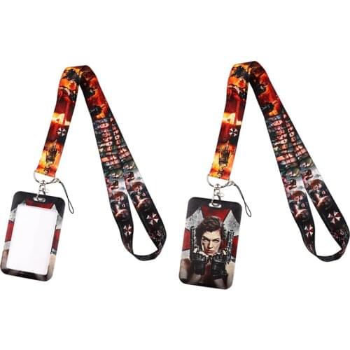 J3063 Umbrella Lanyard Mobile Phone Key Card Identification Straps USB Badges Holder Hanging With Card Cover