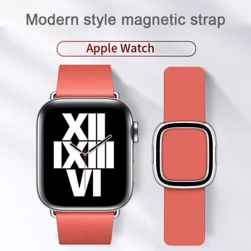 Strap for Apple Watch band 44mm 40mm 42mm 38mm Official Modern style Buckle Leather Loop Bracelet iwatch 6 5 4 3 SE accessories