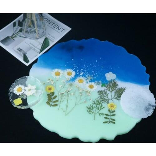 Crystal Epoxy Resin Mold Round Tray Casting Silicone Mould Handmade DIY Crafts A0KD