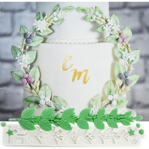 Sugar Silicone Mold Leaves Cake Decorating Tools Fondant Cake Mold Leaf Rattan Flower Vine Borders Foliage Decoration