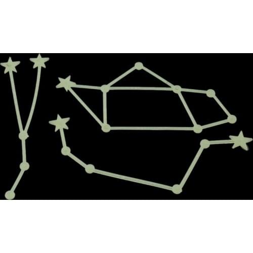 Creative Childrens Ceiling Stereo Fluorescent Paste Twelve Constellation Sbedroom Wall Stickers Stars Moon Luminous Stickers