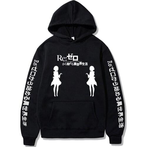 Re:zero -starting Life in Another World Harajuku Hoodie Streetwear Casual Cool Emilia Hoodie Anime Sweatshirts Autumn Unisex Top
