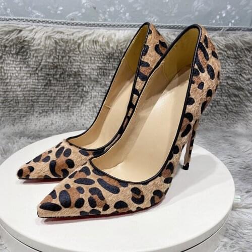 Fashion leopard pointed toe woman shoe 12cm 10cm 8cm stiletto high heel big size cozy shallow dating classic pump BM031 ROVICIYA