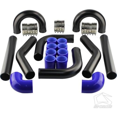 UNIVERSAL TURBO BOOST INTERCOOLER PIPE KIT 2.25" 57MM 8 PCS Aluminum PIPING