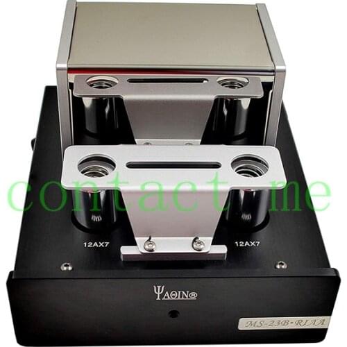 YAQIN MS-23B Valve Tube Amplifier Phono Stage MM RIAA Turntable HiFi Stereo Vacuum Preamplifier，Input Sensitivity: 4.0mv