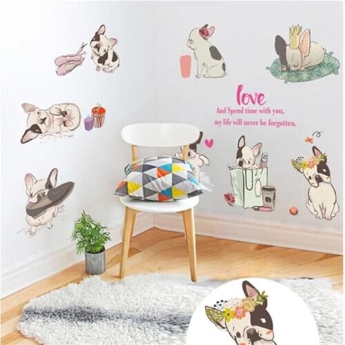 Vivid Cartoon puppy DIY wall sticker living room bedroom wall decoration art mural kids room decoration