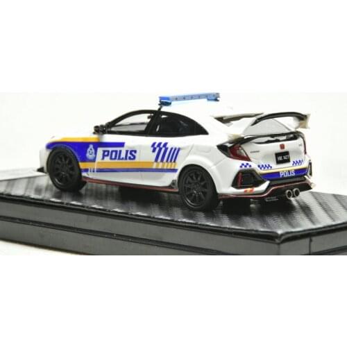 YM Model 1:64 Honda Civic Type-R FK8 Malaysian police car collection of resin car models