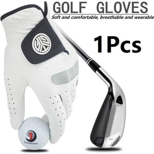 1pcs Golf Gloves Mens Left/Right Hand Soft Breathable Sheepskin with Anti-slip Granules Golf Gloves