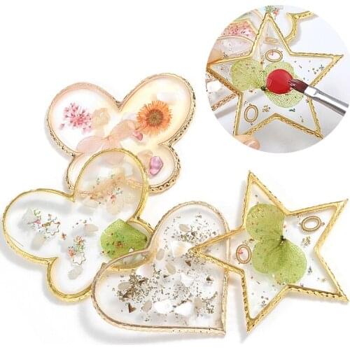 1PCS Natural Resin Agate Nail Color Mixing Palette Gel Polish Drawing Holder Butterfly Shelf Paint Palette DIY Nail Art Display