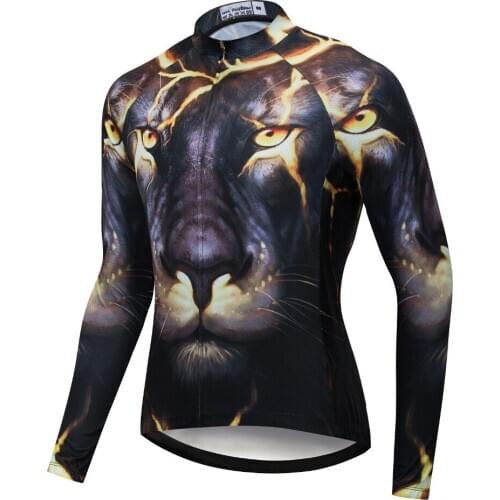 2020 Thin&Fleece Autumn&Winter mens Long Cycling Jersey Mens MTB Bike Shirt Bicycle Clothing Maillot Ciclismo Hombre Leopard
