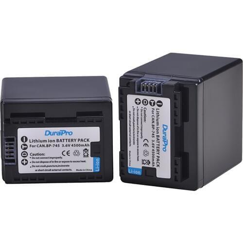 2X 4500mAH BP-745+ BP 745 BP745 Camera Battery for Canon BP-709,BP-718,BP-727,CG-700, VIXIA HF M50,M51,M52,M560,R30,R32,R36,M306