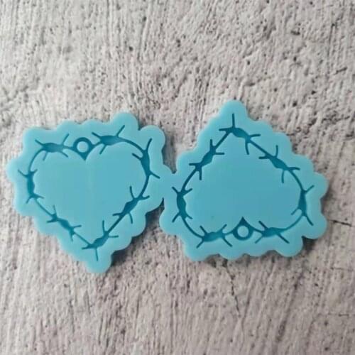 5 Pcs Epoxy Resin Mold Heart Earrings Pendant Silicone Mould DIY Crafts Jewelry Casting Tools