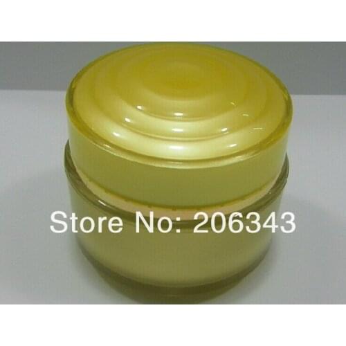 50G yellow acrylic cream bottle with flower shape lid ,cosmetic container,,cream jar,Cosmetic Jar,Cosmetic Packaging