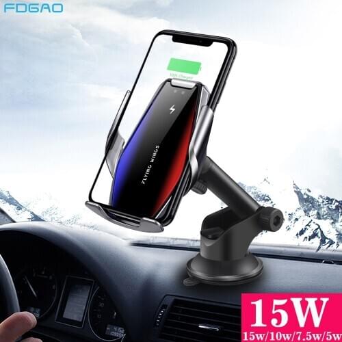 Automatic Clamping Wireless Car Charger Mount Qi 15W Fast Charging Air Vent Phone Holder for iPhone 12 11 XS XR Samsung S20 S10