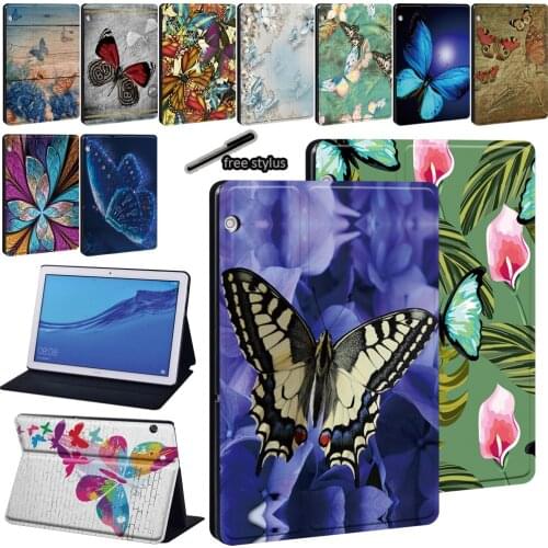 Case for Huawei MediaPad T3 8.0/T3 10 9.6"/ T5 10 10.1" /MediaPad M5 Lite 10.1"/M5 10.8" Leather Tablet Protective Cover+Stylus